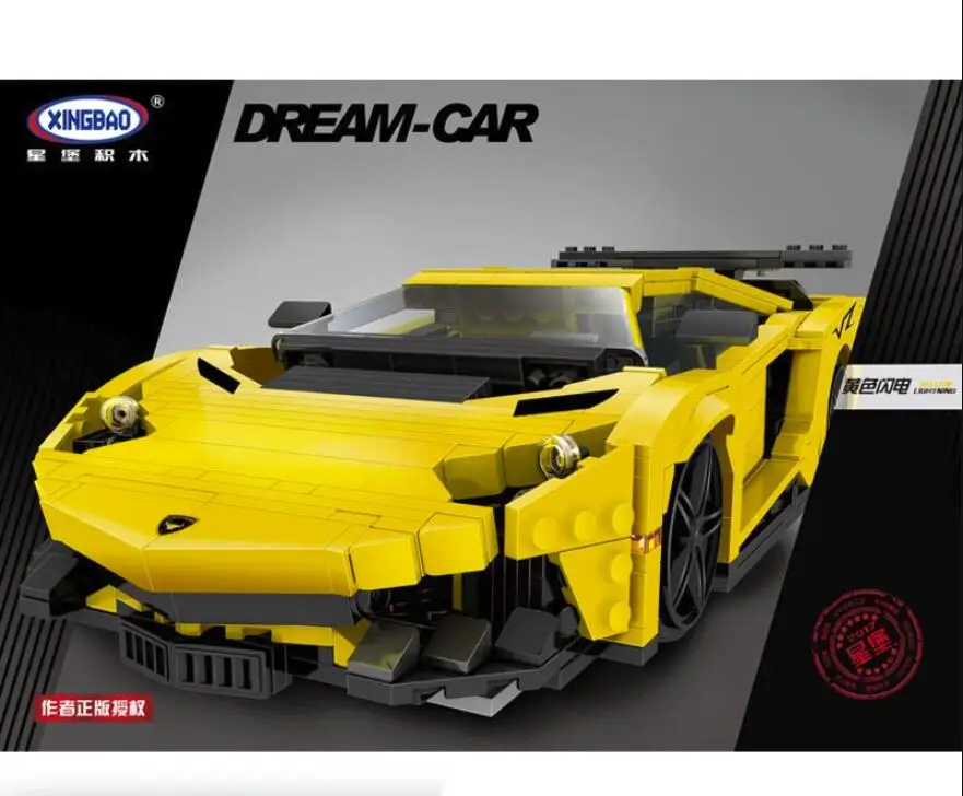 

XingBao 03008 924 Stucke Kreative MOC Technik Series Die Gelb-Racing Auto Set Educational Building Blocks Bricks Spielzeug Model