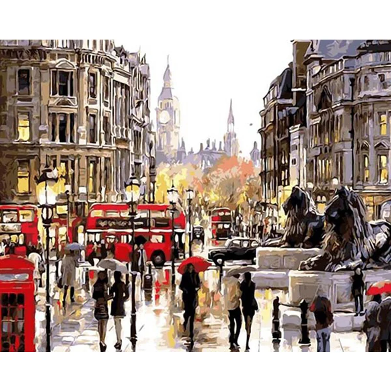 GATYZTORY Paint By Numbers For Adults Children Street Landscape Picture DIY HandPainted Oil Painting Home Decor Accessories | Дом и сад