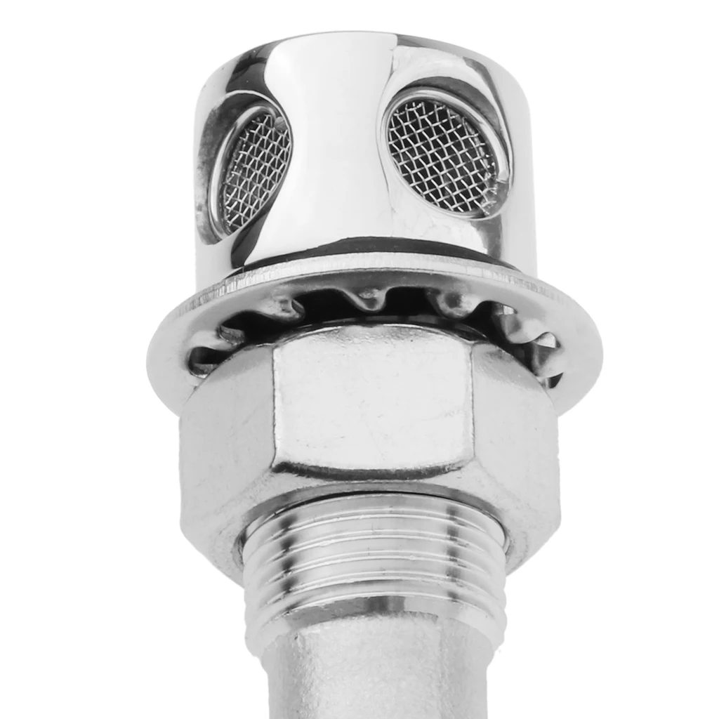 Universal Boat Yacht RV Fuel Gas Tank Vent, Straight Stainless Steel Flush Mount Oil Water Vented for 5/8 inch Tubing