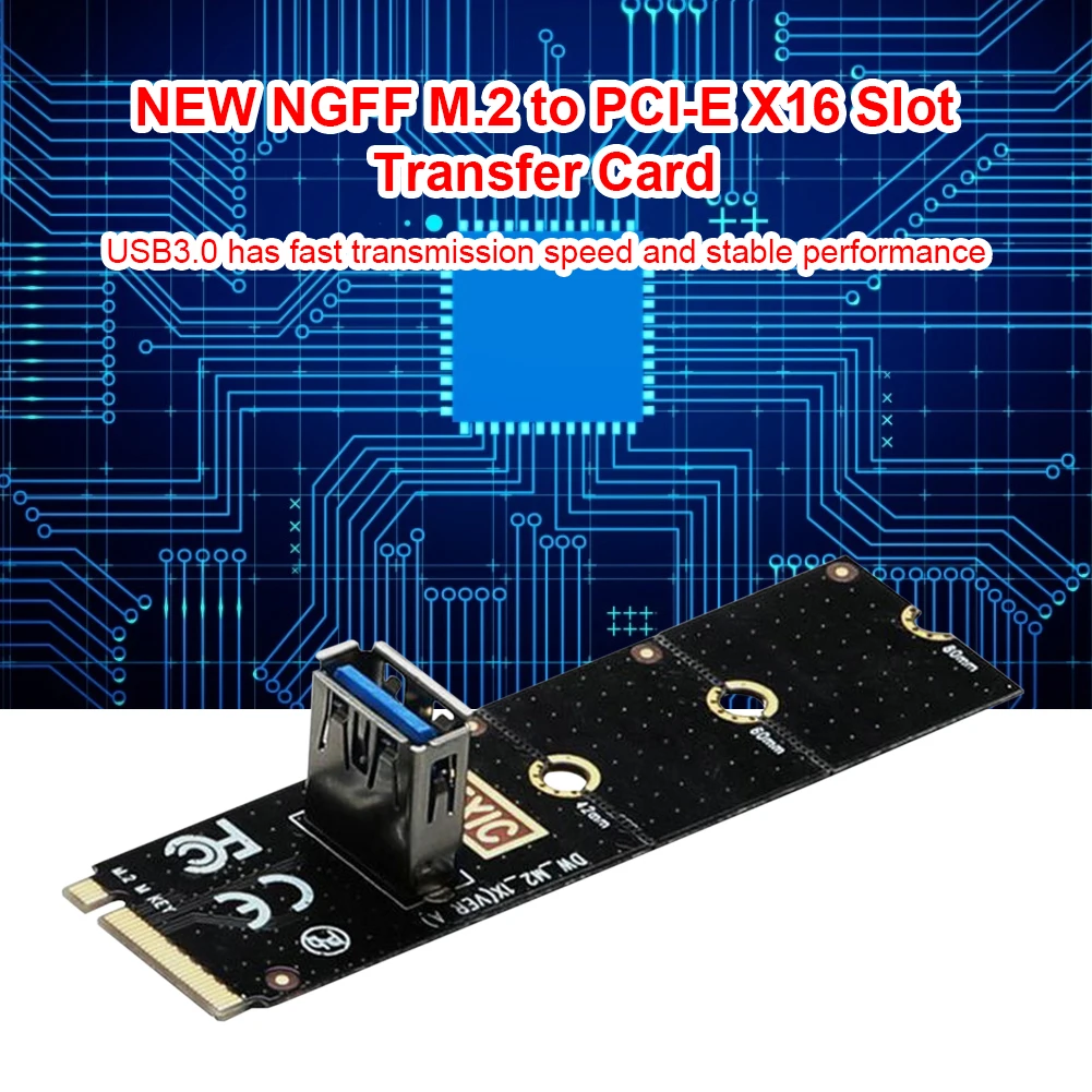 M.2 NGFF-USB 3.0 포트 전송 카드 어댑터 5Gbps M2 M PCI Express X16 어댑터 변환기 (스크루 드라이버 라이저 카드 포함)