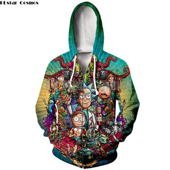 

Plstar cosmos Rick and Morty Hoodies 3D Unisex Sweatshirt Men Brand zipper Hoodie Comic Casual Tracksuit Pullover DropShip