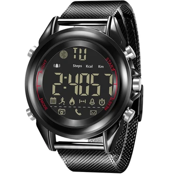 

Digital Watch Men Waterproof Chronograph Pedometer Sports Watches Stainless Steel Bluetooth Electronic Watch for Android IOS
