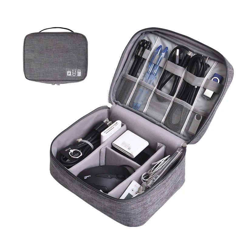 Travel Closet Organizer Case for Headphones Storage Bag Multi functional Portable Zipper Electronic Accessories Finishing Bag