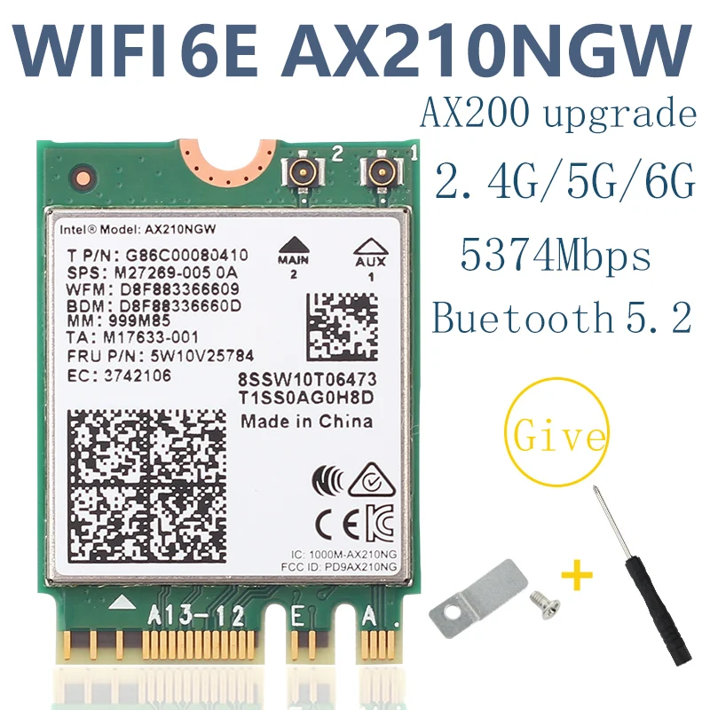 Беспроводная сетевая карта AX210 tri band 5374 м Bluetooth 8265 поддержка 6G AX200 AC9260 8260 7265 7260 3168 3165