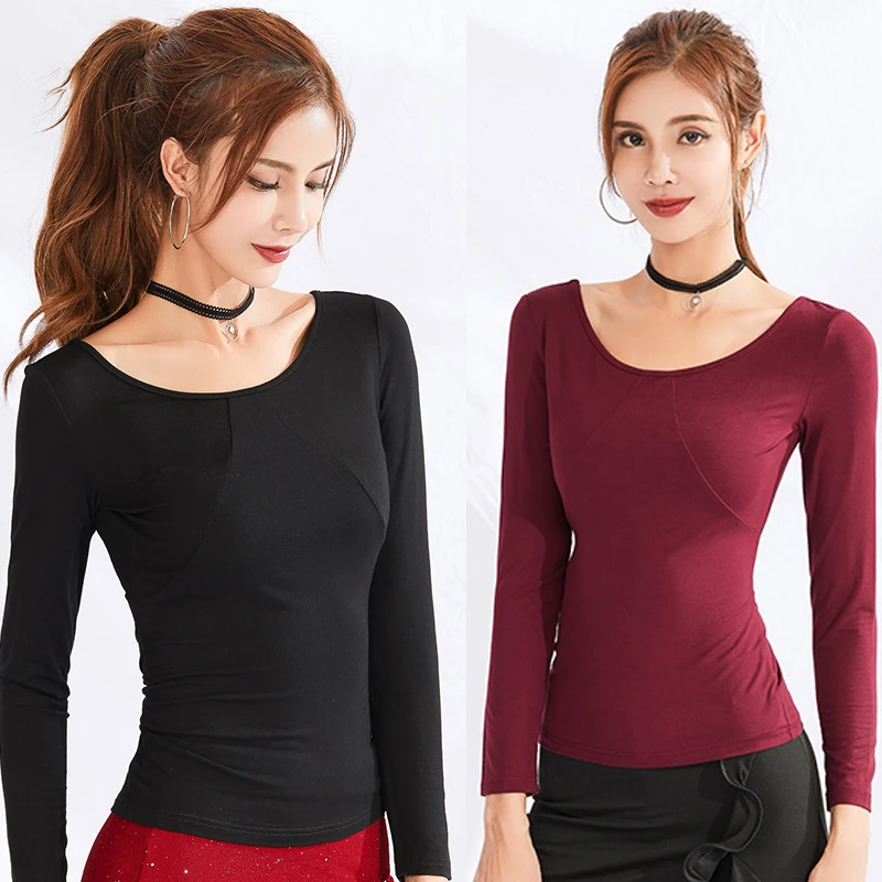 black long sleeve dance top