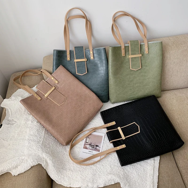 

New Korean version of one-shoulder bag with stone grain texture fashion handbag