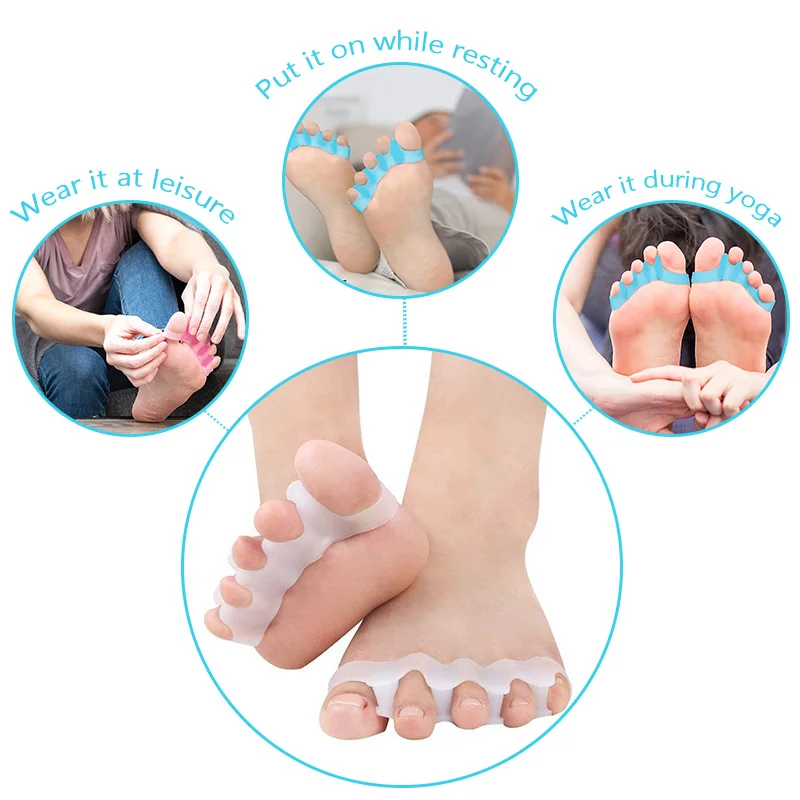 Protezione dita dita in Silicone separatori dita barelle raddrizzatore protezione borsite sollievo dal dolore cura dei piedi 5 colori