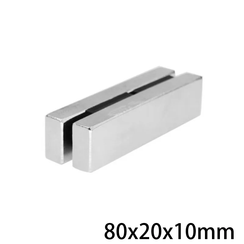 

1~5PCS 80x20x10 Strong Sheet Rare Earth Magnet Length 80mm Block Rectangular Neodymium Magnets 80x20x10mm N35 Magnet 80*20*10