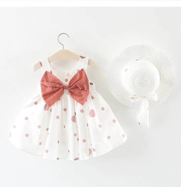 Humor Bear/Одежда для маленьких мальчиков костюм г., летняя одежда для маленьких девочек платье-майка на бретельках с фруктовым принтом+ модная шляпа, комплект из 2 предметов