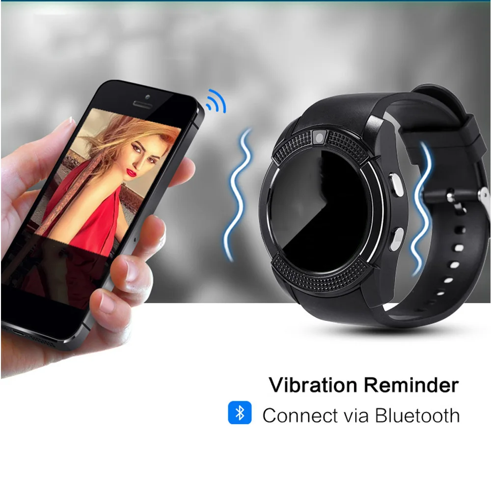 Смарт часы V8 мужские спортивные водонепроницаемые с поддержкой Bluetooth и слотом