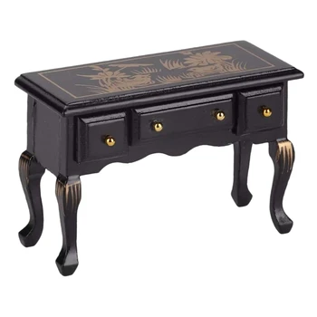

1:12 Scale Dollhouse Furniture Miniature Classic Wooden Writing Desk Used in Dollhouse Miniature Accessories