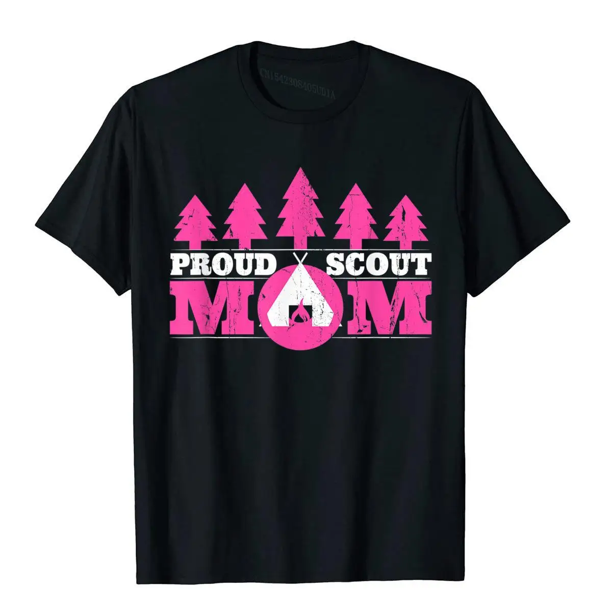 Scout Mom T Shirt Proud Cub Camping Boy Outdoors Leader Camp T-Shirt__B12687black