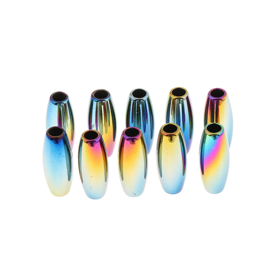 10pcs Plastic Dreadlocks Pony Hair Tubes Beads DIY Braiding Bracelets Clips Beard Pendants Hair Jewelry Charms  