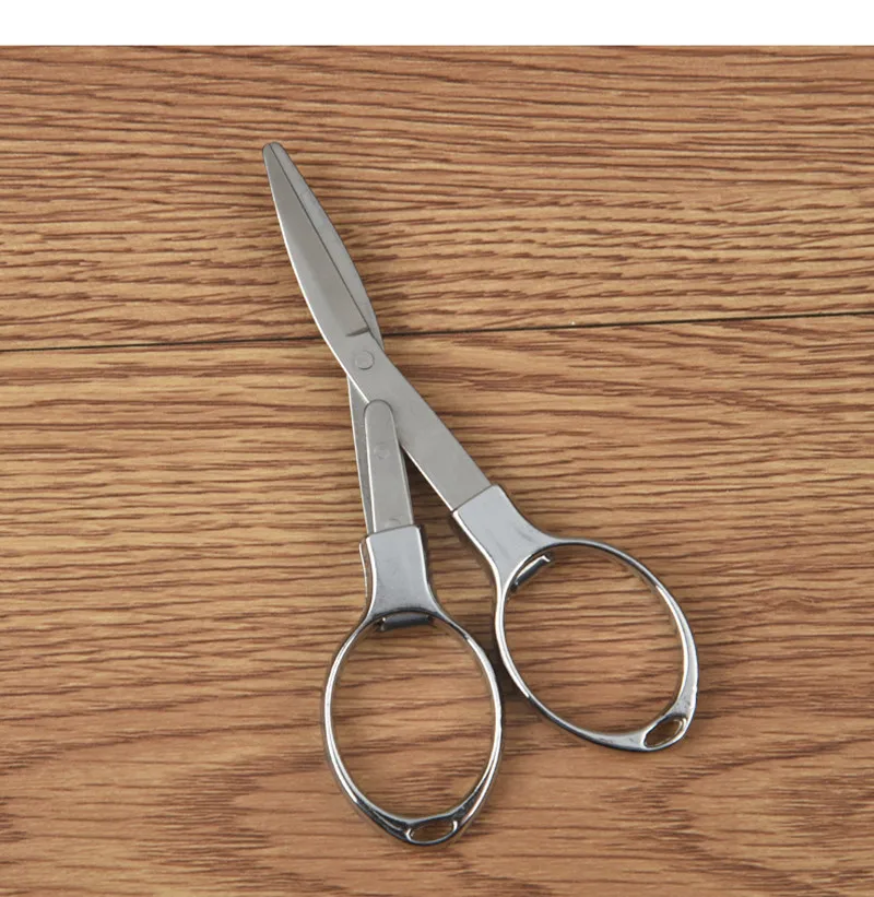 HS Tools Stainless Steel Scissors Anti-Rust Folding Scissors Glasses-Shaped Mini Shear for Home and Travel Use