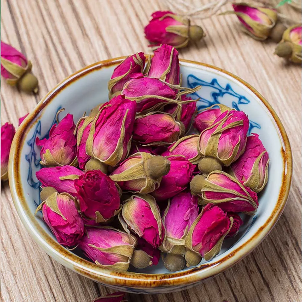 Бесплатная доставка 100 г Натуральные Сушеные красные Бутоны Роз органические