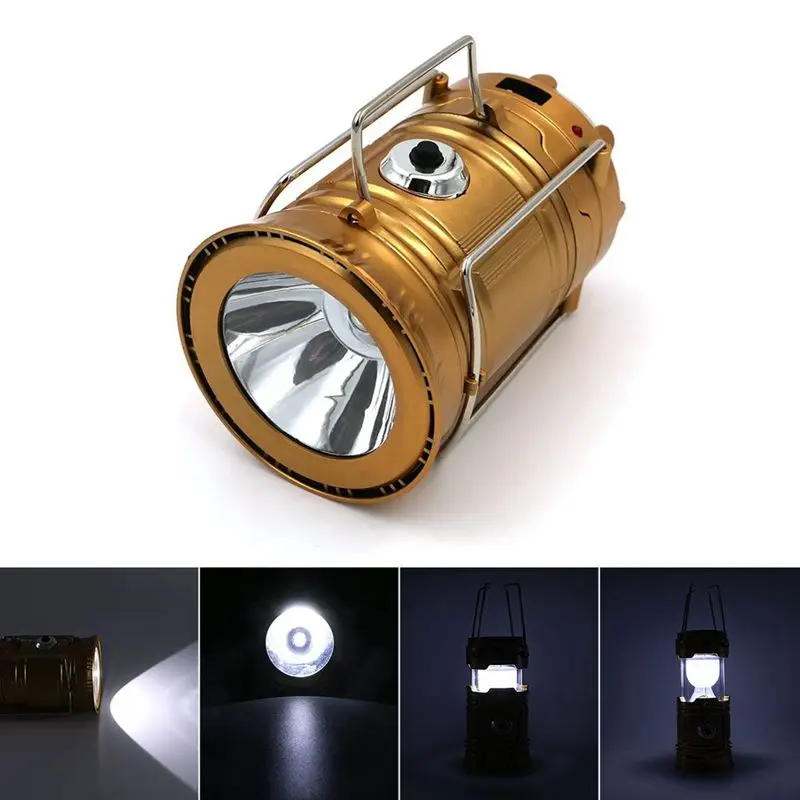 EU Plug LED Solar Powered Collapsible Flashlights Portable Lamp Rechargeable Hand Hiking Camping Lantern Light Outdoor | Освещение