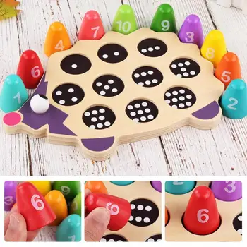 

1 Set Montessori Wooden Little Hedgehog Learns Counting Combination Toys Creative Number Matching Children Early Educational Toy
