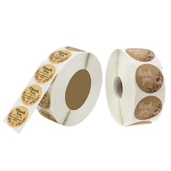 

1000 Thank You Stickers Scrapbooking Label Wedding Stickers Adhesive Sticker Kraft Round Labels 8X5X4cm