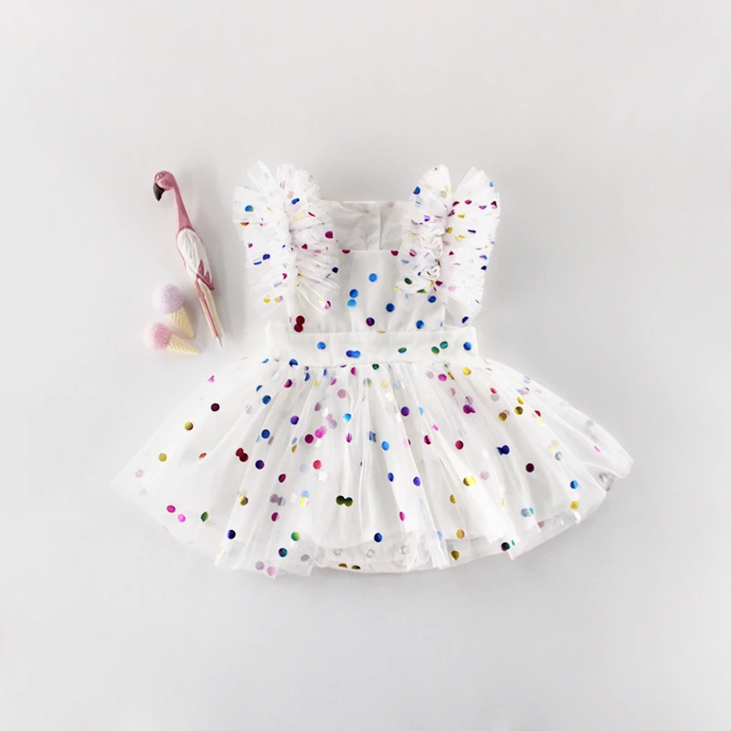 Koodykids/Боди для маленьких девочек; летнее платье; комбинезоны; праздничное платье принцессы для девочек; модная сетчатая одежда для маленьких девочек; модная летняя одежда - Цвет: COLOR