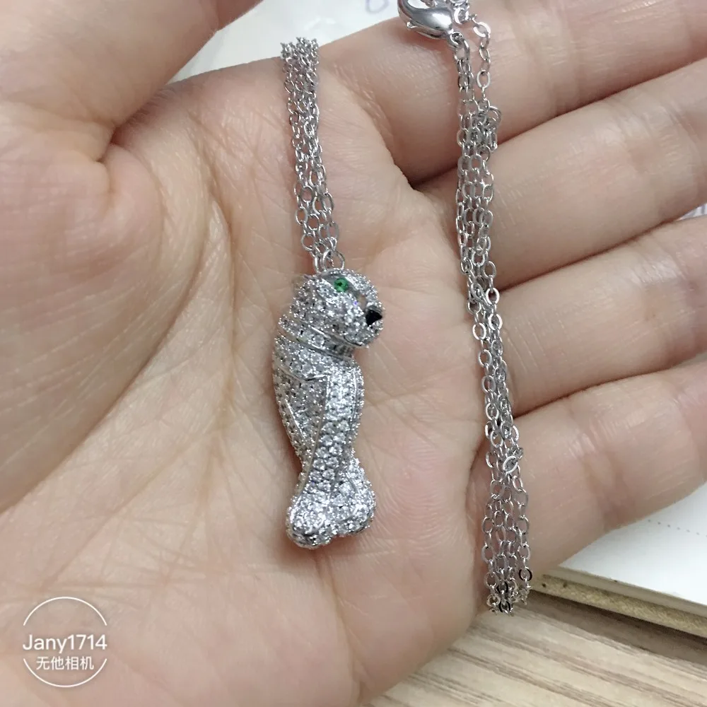 3 вида цветов luxury brand вечерние jewelry 3A фианиты ожерелье с леопардом пантам Двойная