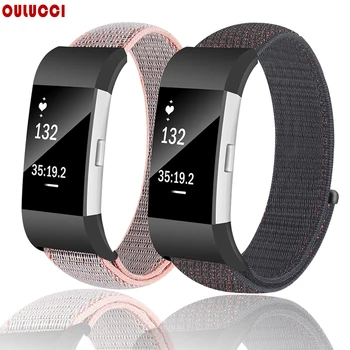

OULUCCI sport nylon loop For Fitbit Charge 3 band Metal Strap Replaceable Bracelet For fitbit charge 3 strap wemen men