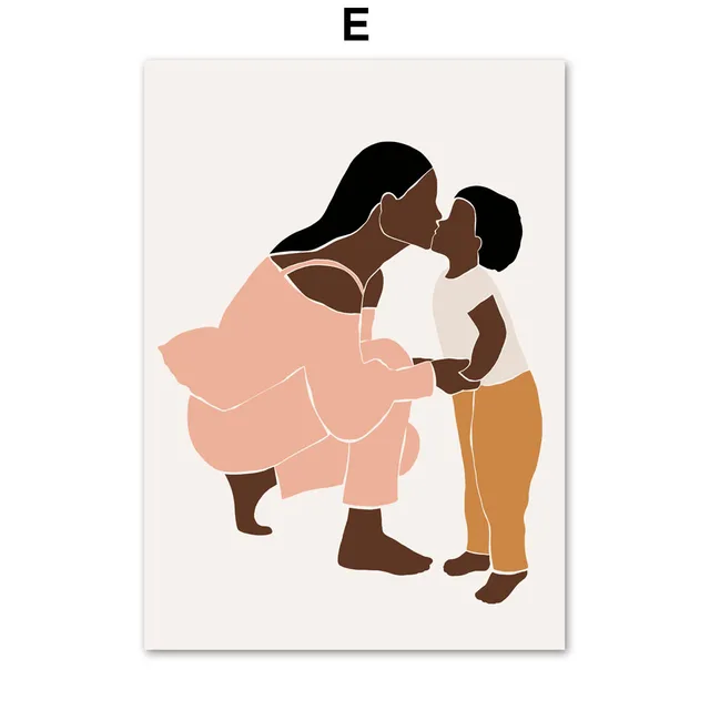 Pregnant Woman Mother Baby Illustration Nordic Posters And Prints Wall Art Canvas Painting Wall Pictures For Living Room Decor E