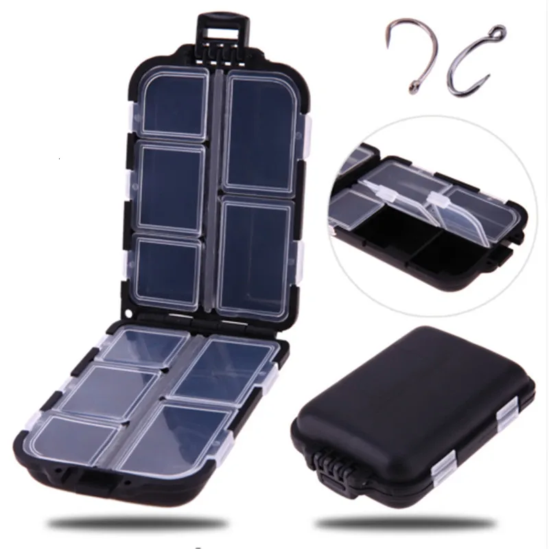 

Waterproof Fishing Tackle Boxes Plastic Fishing Lure Bait Hook Storage Case Tackle Box with 10 Compartments Fishing Accessories