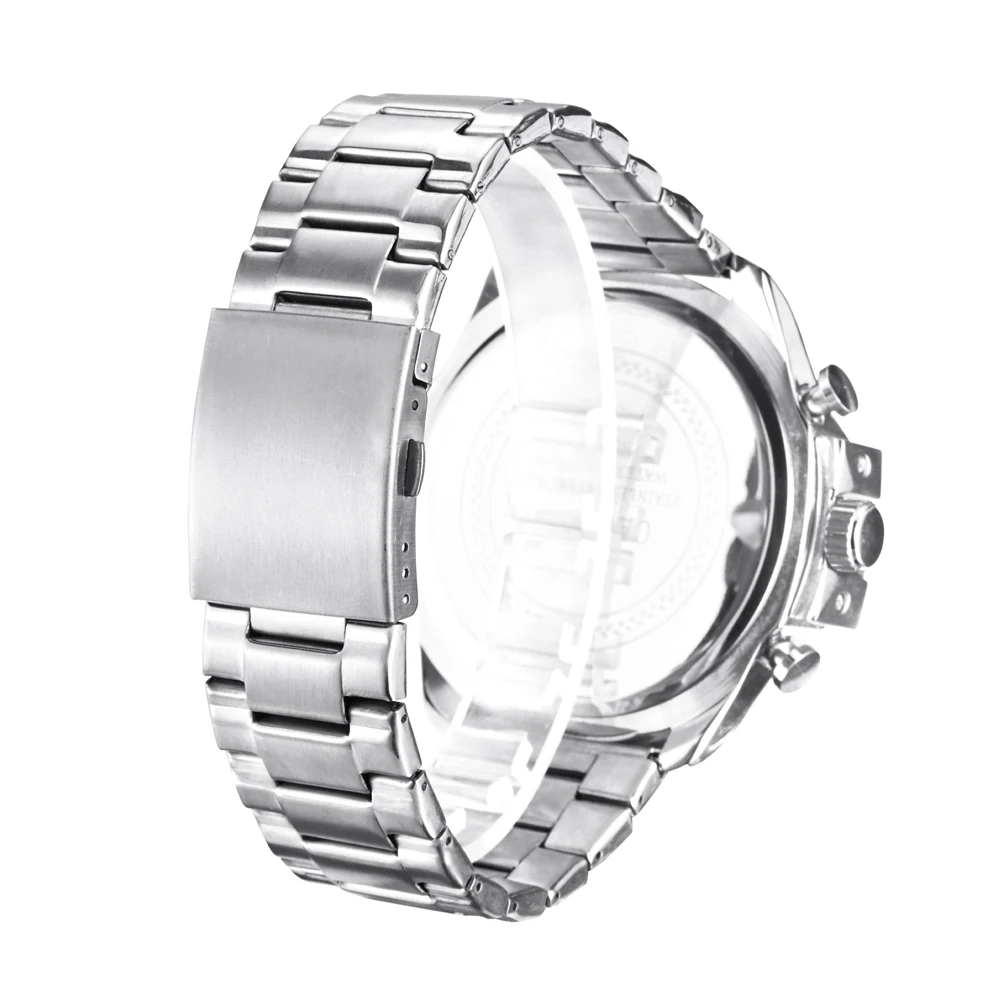 top luxury brand cagarny quartz watch for men gold steel band waterproof dz military Relogio Masculino mens watches drop shipping clock man big case (2)