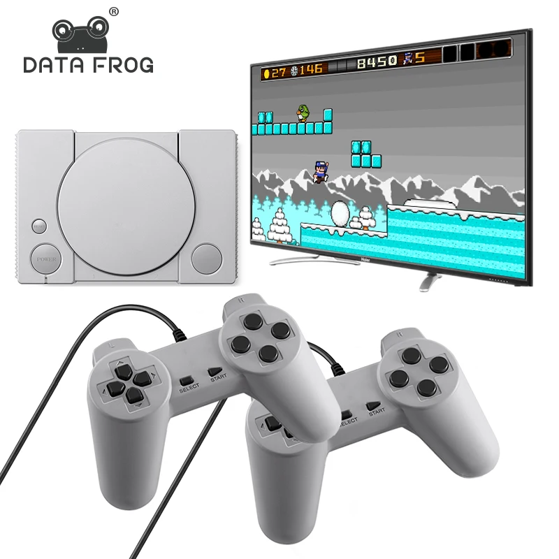 Data Frog 620 Retro Games Video Console Duble Gamepad With 8 Bit Support AV Out Put Family TV Video Game Console