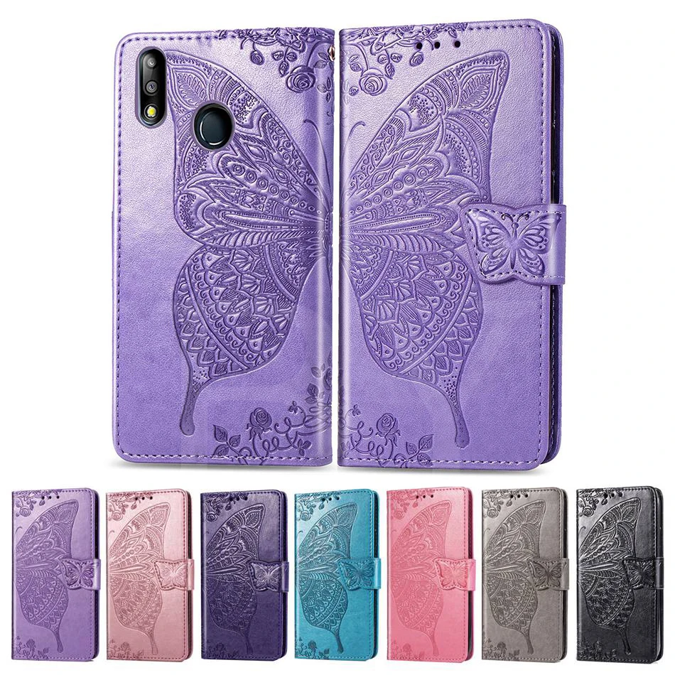 

Flip Wallet Leather Case For Asus Zenfone Max M2 ZB633KL Butterfly Mmbossing Phone Cases For Zenfone Max Pro M2 ZB631KL Coque