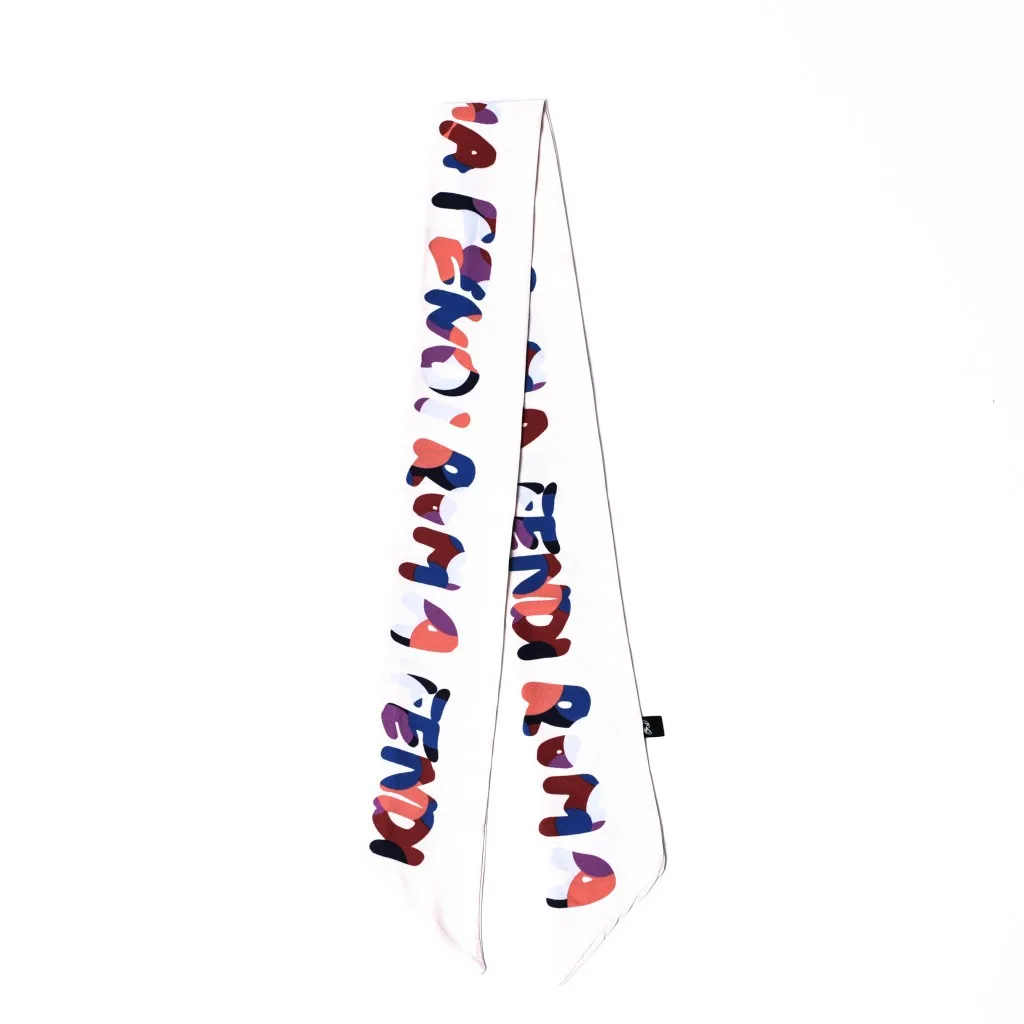 Японский Корейский Летний шифоновый цветной напечатанный буквенный маленький шелковый платок украшение узкая лента маленький шарф шейный платок