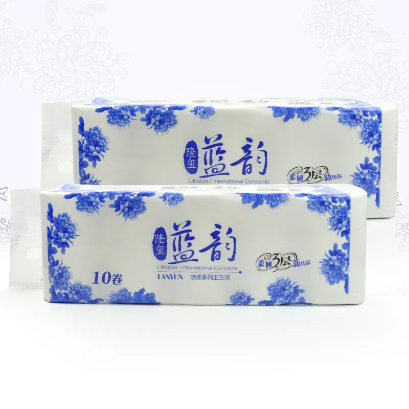 

Blue Rhyme Soft Household Toilet Tissue Roll Paper Baoding Manufacturers Direct Selling Wholesale 1300 Grams