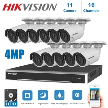 

Hikvision 16Channels NVR Video Surveillance with 4MP IP Camera Network Security Night Vision CCTV Security System POE Kits