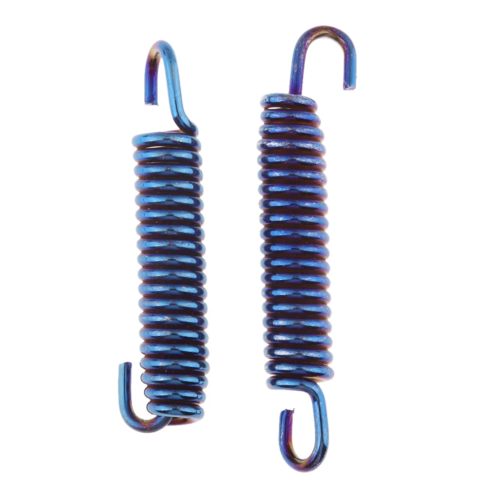 2x Spring Hooks Stainless Steel For Motorcycle Exhaust Pipe Muffler