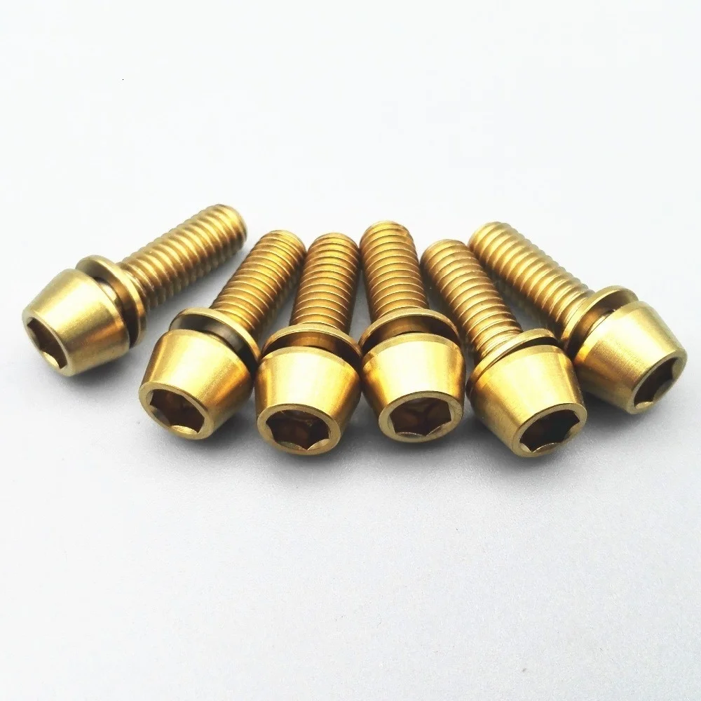 Titanium bolts M6x16 18 20 cone washer  (20)