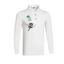 Новая рубашка для гольфа мужская весенняя и осенняя однотонная одежда для гольфа с длинным рукавом Костюм для гольфа быстросохнущая дышащая футболка для гольфа