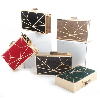 

Fashion Women Handbag Pure Color Metal Frame Cluth Purse Chain Strap Hasp Closure Heavy Lady Evening Crossbody Shoulder Bag