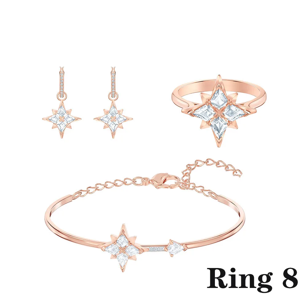 SWA Модный символический комплект со звездами из розового золота, элегантное украшение в виде звезды, Женские Ювелирные изделия с кристаллами, свадебные ювелирные изделия - Окраска металла: 21