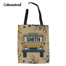 Цветная сумка для водителя школьного автобуса, женская сумка, складные сумки многоразового использования для покупок, холщовые сумки на плечо, женские сумки