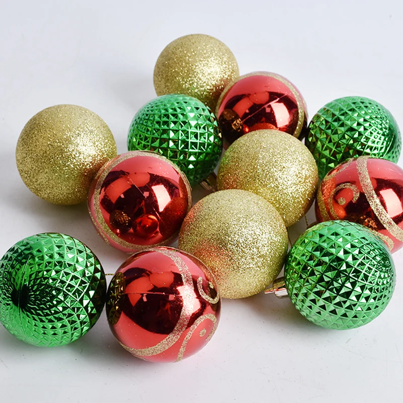 Festive decorations Christmas tree scene layout Painted Christmas ball