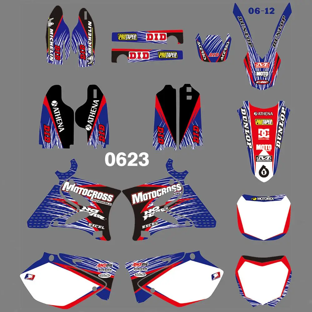 Для YAMAHA YZ125 YZ250 2002- полная графика наклейки набор пользовательских цифр имя глянцевые наклейки водонепроницаемый