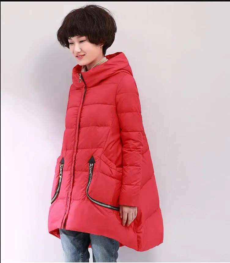 Noir femmes doudoune Zipper на молнии capuche enpais garder au chaud grande Tail а manches longues mode mince 2019new