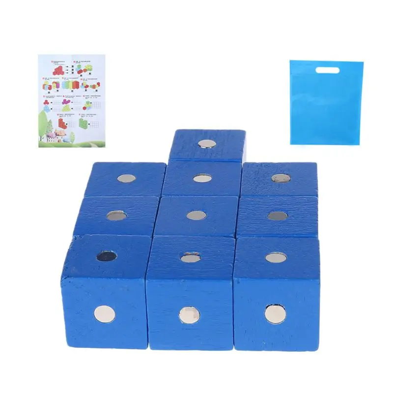 Magnetic Building Blocks Cube Wooden Toys for Kids Building Assembling Blocks