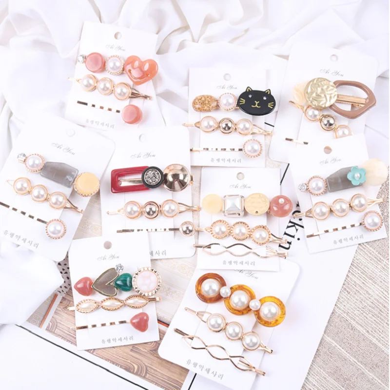 

Fashionable women's elegant pearl hairpin alloy hairpin girl's hairpin Valentine's Day hairpin