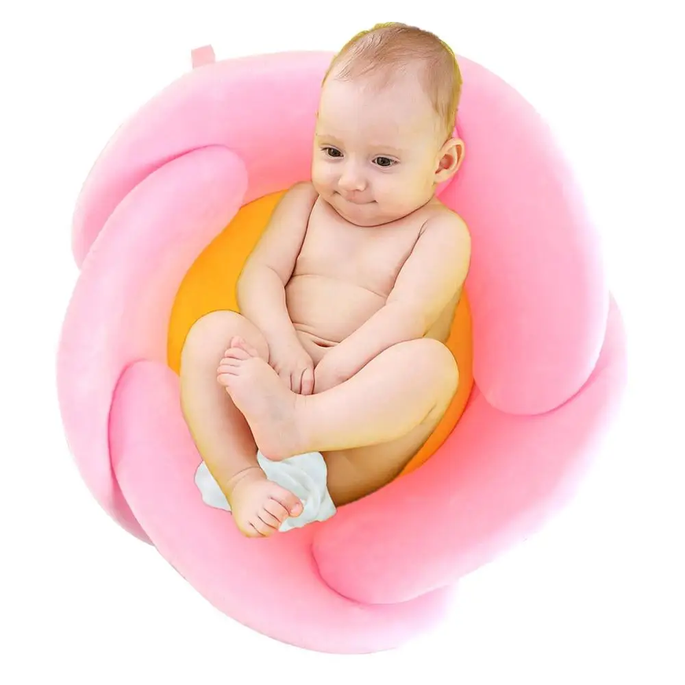 Floral Petal Baby Bath Cushion Newborn Bathtub Mat Bathing Sink Tub Seat Support Lounger Pad Foldable Blooming Pillow | Детская одежда