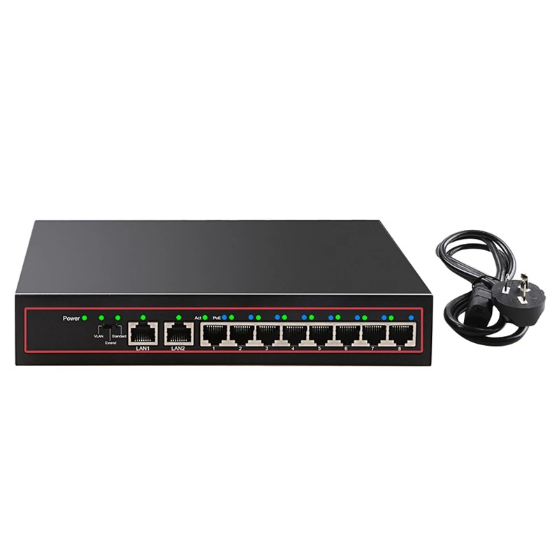 10 портов Poe коммутатор 52 в мощность по Ethernet сетевой 8 выключатель инъектор для ip