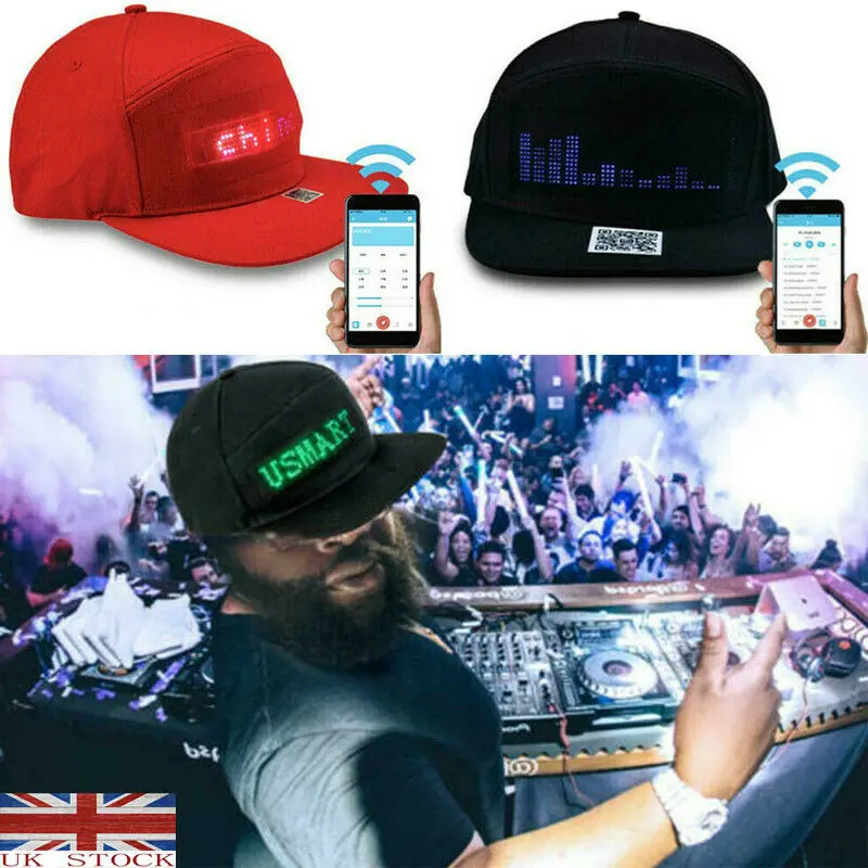 Meihuida Novelty Men Adjustable Caps Cool Bluetooth Animated Led