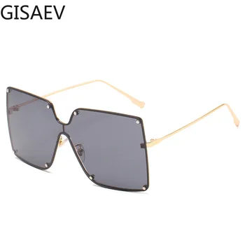 

GISAEV Driving Glasses Women Oversized Square Frame Rivet Sunglasses Large Color Square Vintage Metal Designer Fashion Glasses