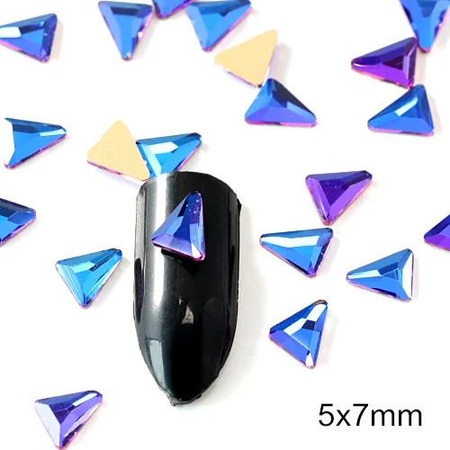 20pcs K9 высокое качество синий вулканический дизайн ногтей горный хрусталь Блестящий страз для ногтей DIY украшения H0994 - Цвет: 5x7mm--20pcs
