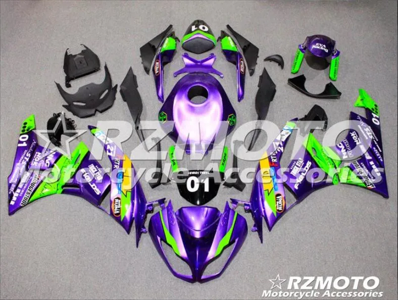 4 подарки ABS литьевая форма мотоцикл Полный обтекатели подходит для Kawasaki ZX-6R 09 10 11 12 2009-2012 набор на заказ фиолетовый зеленый